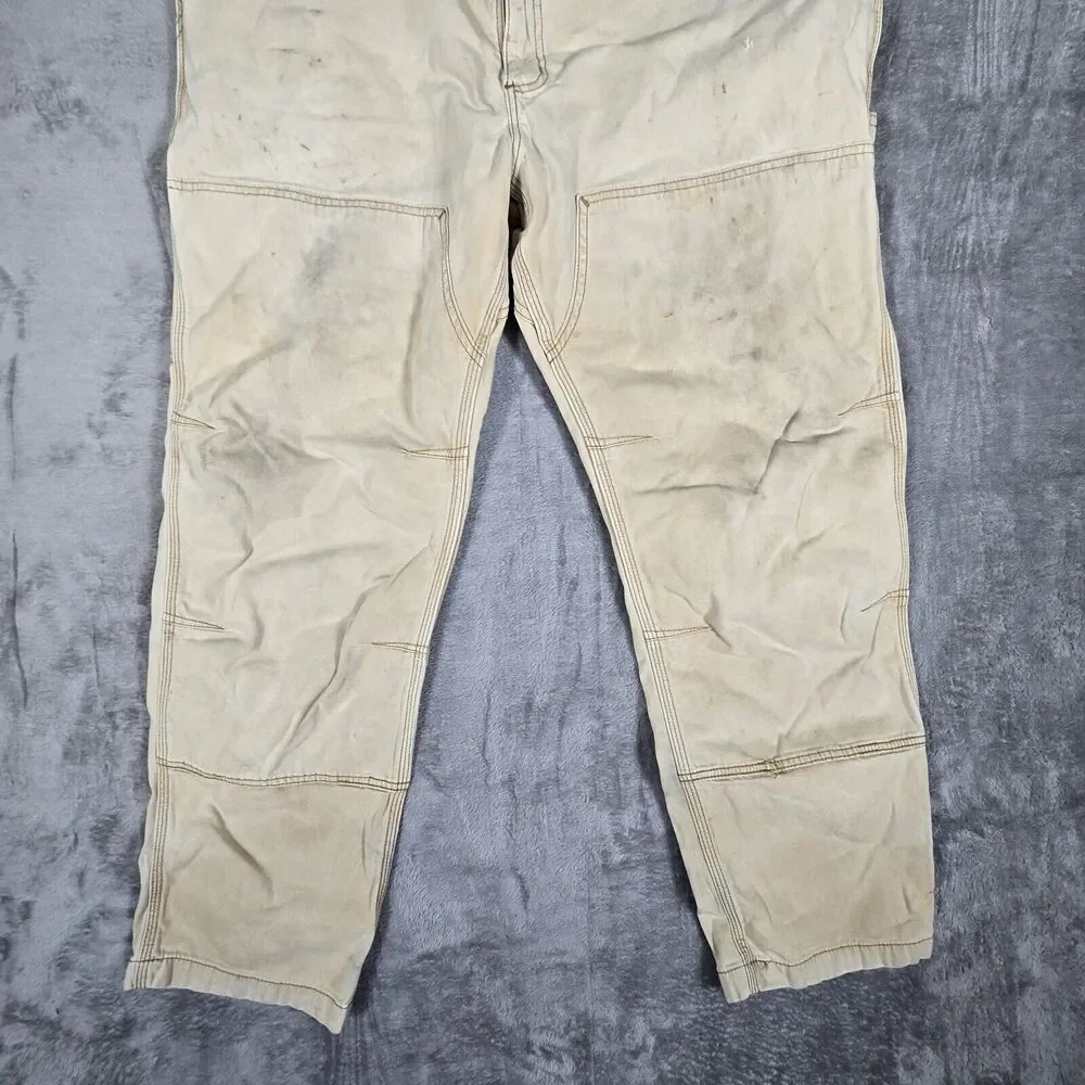 Thrashed Distressed Work Carhartt Double Knee Pants Mens 42x32 102802-918 - Picture 3 of 10